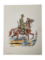 WW1 US Cavalry 1915 Watercolour 12 3/4" X 9 3/4" Signed No 65