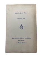 British RAF 54th Fighter Squadron Christmas Dinner Menu Dated 1950