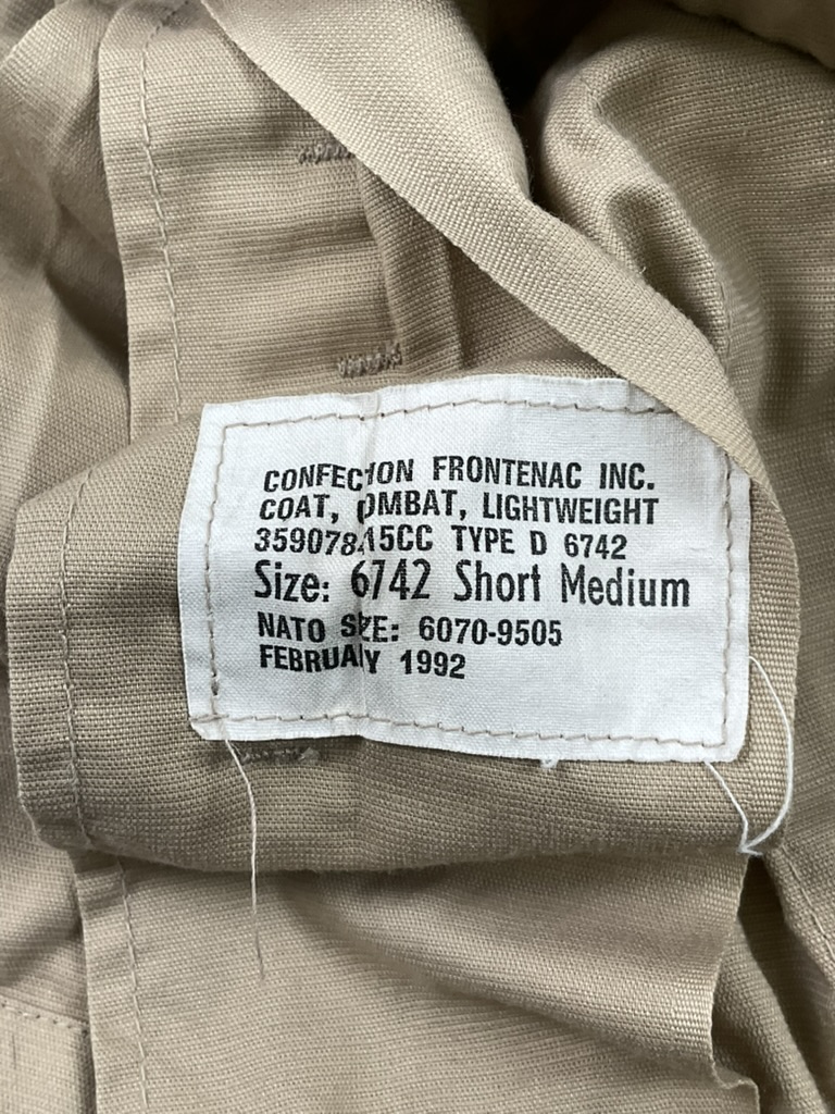 Canadian Army Tan Combat Shirt Somalia Type D Size 6742 Canadian Army Tan Combat Shirt Somalia Type D Size 6742