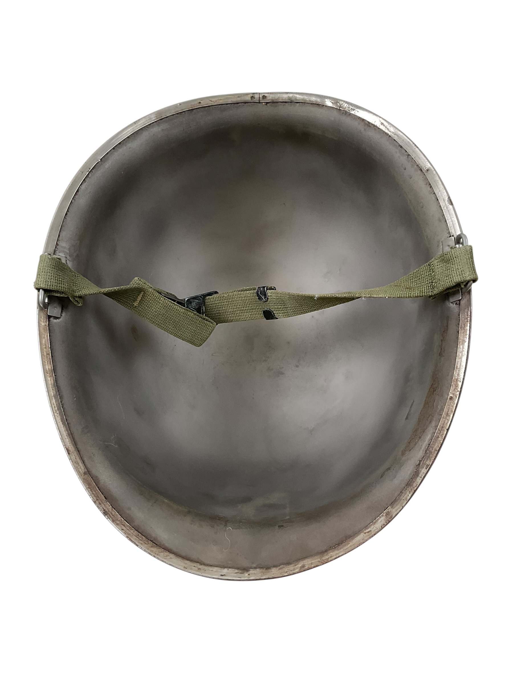 US Vietnam M1 Front Seam Swivel Bale CHROMED Helmet US Vietnam M1 Front Seam Swivel Bale CHROMED Helmet