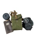 WW2 British Lightweight Respirator Bag and Respirator Dated 1944 WW2 British Lightweight Respirator Bag and Respirator Dated 1944