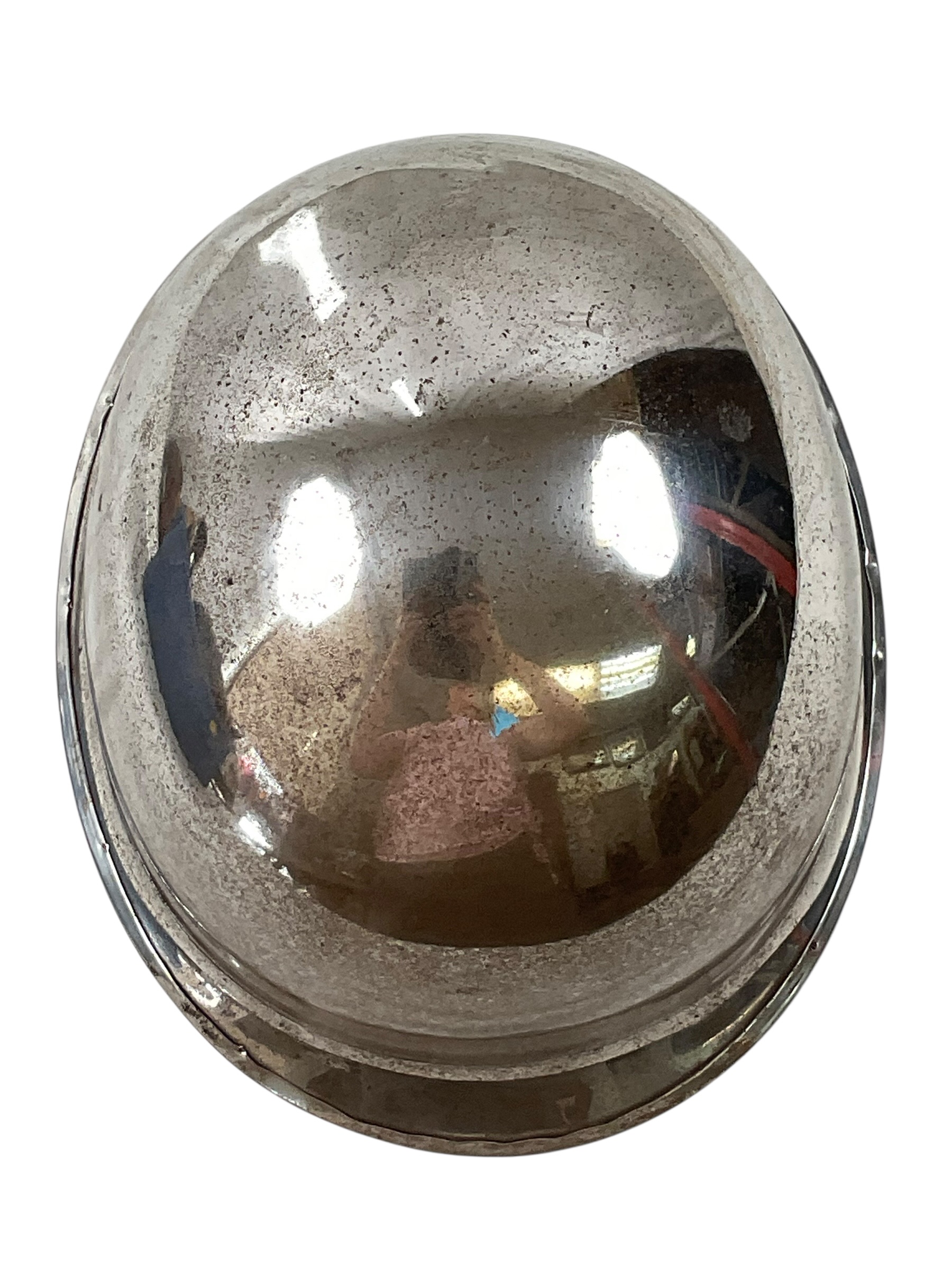 US Vietnam M1 Front Seam Swivel Bale CHROMED Helmet US Vietnam M1 Front Seam Swivel Bale CHROMED Helmet