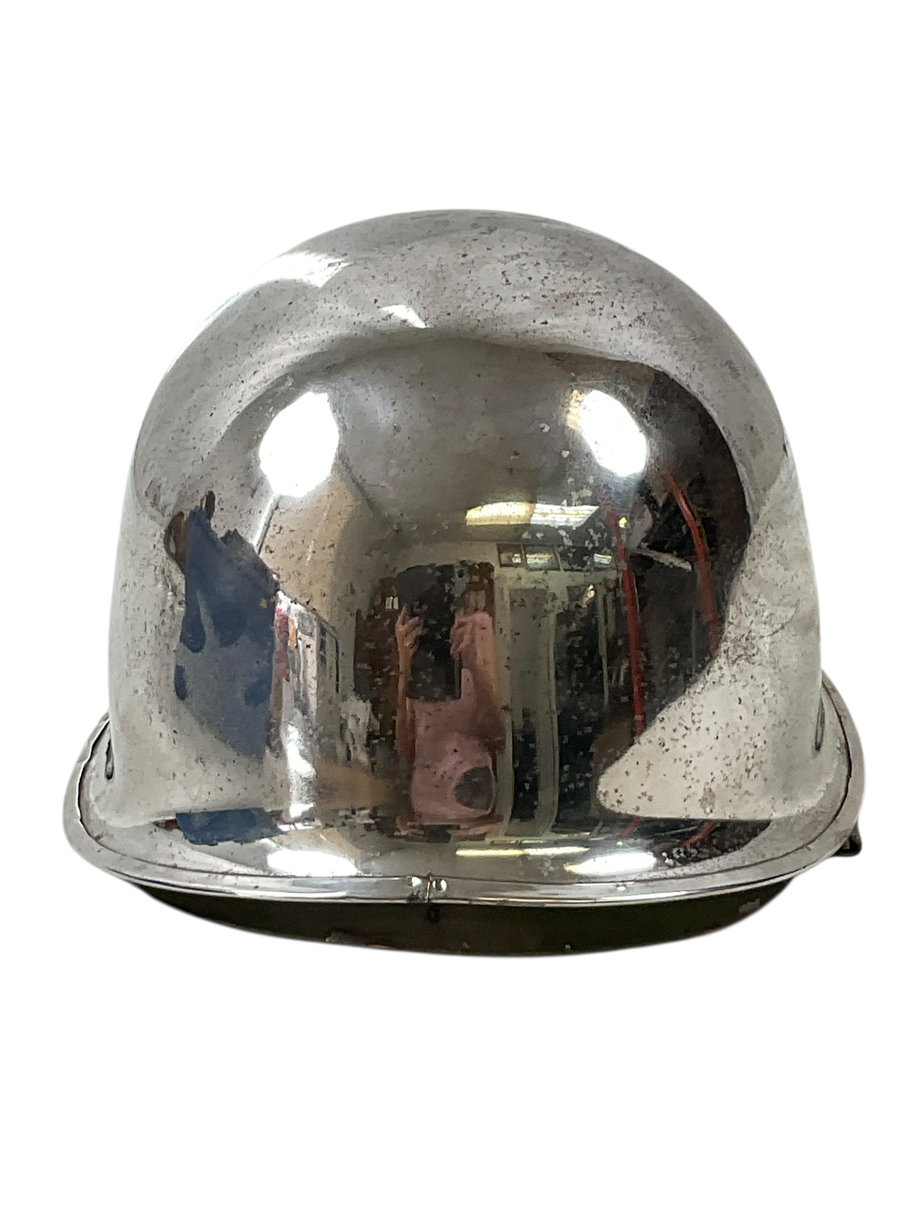 US Vietnam M1 Front Seam Swivel Bale CHROMED Helmet US Vietnam M1 Front Seam Swivel Bale CHROMED Helmet