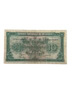 WW2 Belgian 10 Francs/2 Belgas Banknote Dated 1943