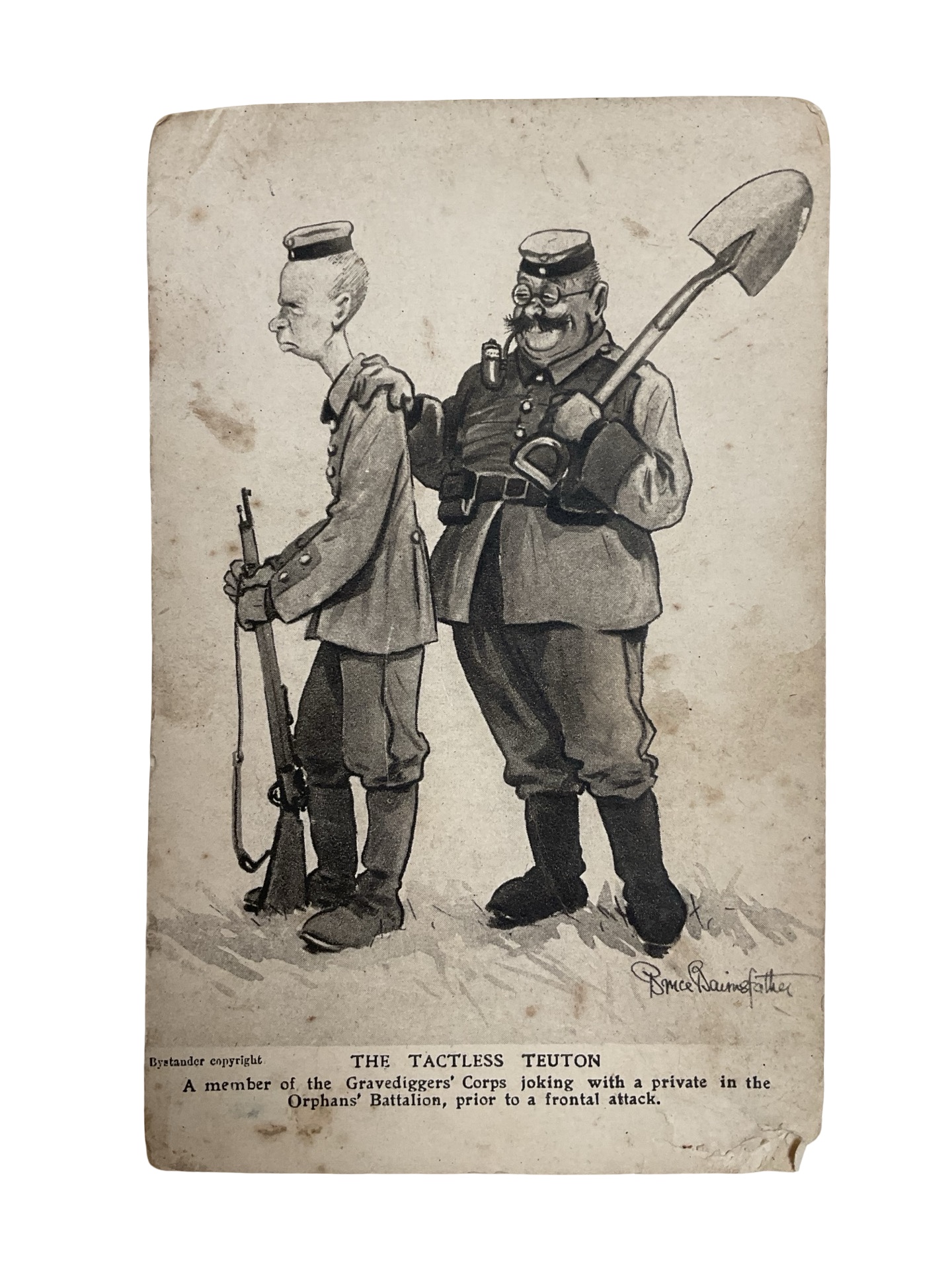 WW1 British BEF Bairnsfather The Tactless Teuton Patriotic Post Card WW1 British BEF Bairnsfather The Tactless Teuton Patriotic Post Card