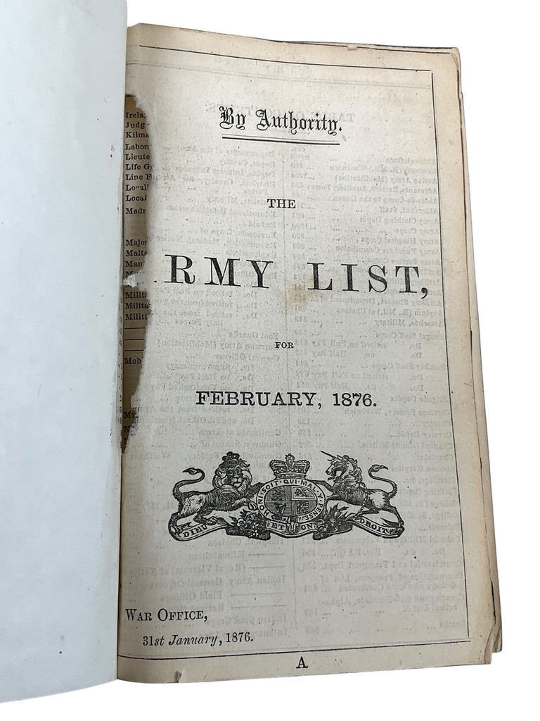 British Monthly Army List February 1876 Used Hardcover Reference Book British Monthly Army List February 1876 Used Hardcover Reference Book