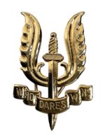Belgian Belgium Special Air Service SAS Gold Cap Badge