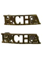 WW2 Royal Canadian Horse Artillery RCHA Shoulder Titles Insignia Pair