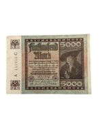 German Weimar Republic 5000 Mark Reichsbanknote Dated 1922 German Weimar Republic 5000 Mark Reichsbanknote Dated 1922