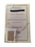 Canadian The Annual Volunteer and Service Militia List 1st February 1865 Used Softcover Reference Book