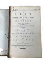British A List of the Officers of the Army and Marines 12th February 1793 Used Hardcover Reference Book British A List of the Officers of the Army and Marines 12th February 1793 Used Hardcover Reference Book