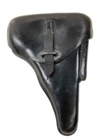 WW2 German P38 Hard Shell Black Leather Holster