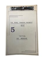 The Royal Canadian Regiment Depot Tactical Aid Memoire 5 Used Softcover Reference Book