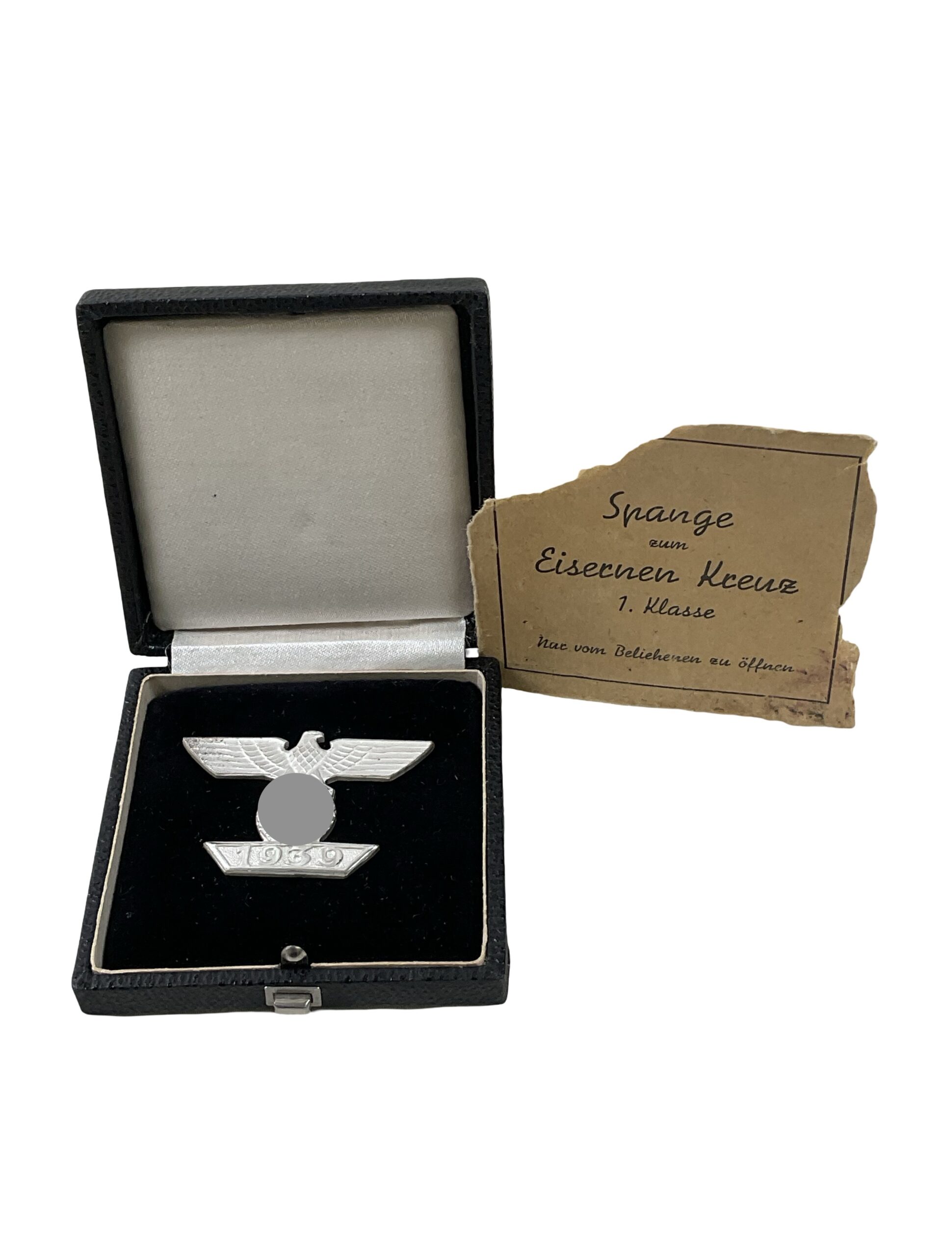 WW2 German Iron Cross 1st Class Spange In Case With Partial Carton MINT WW2 German Iron Cross 1st Class Spange In Case With Partial Carton MINT