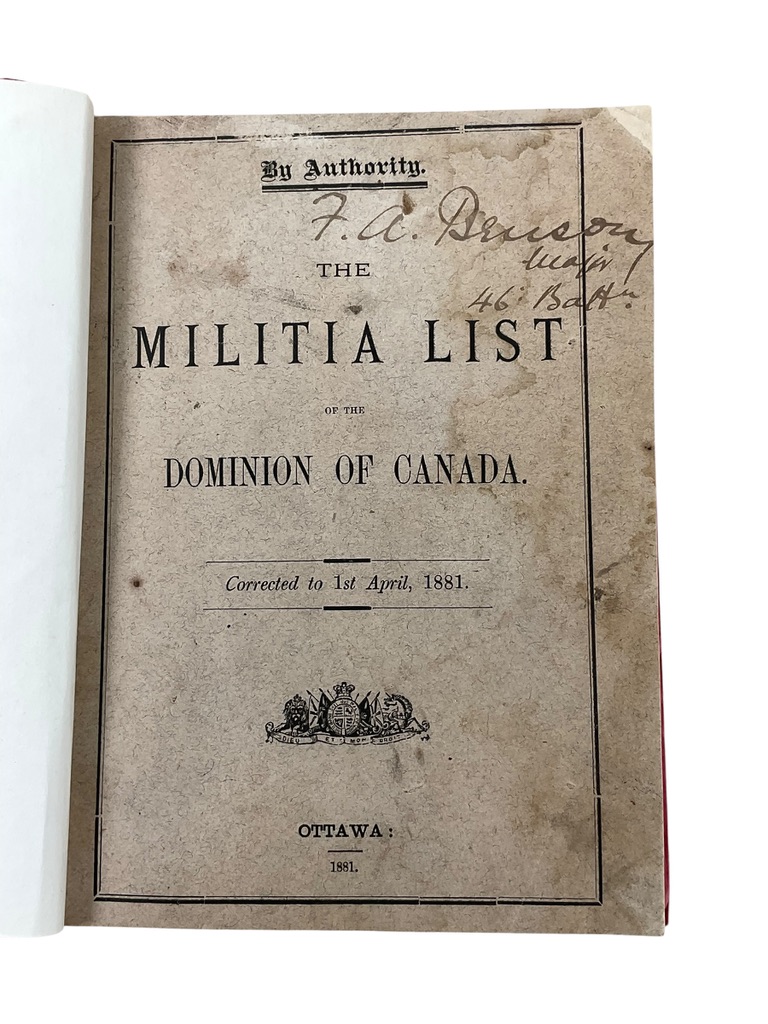 Canadian The Militia List of Officers 1881 Used Softcover Reference Book Canadian The Militia List of Officers 1881 Used Softcover Reference Book