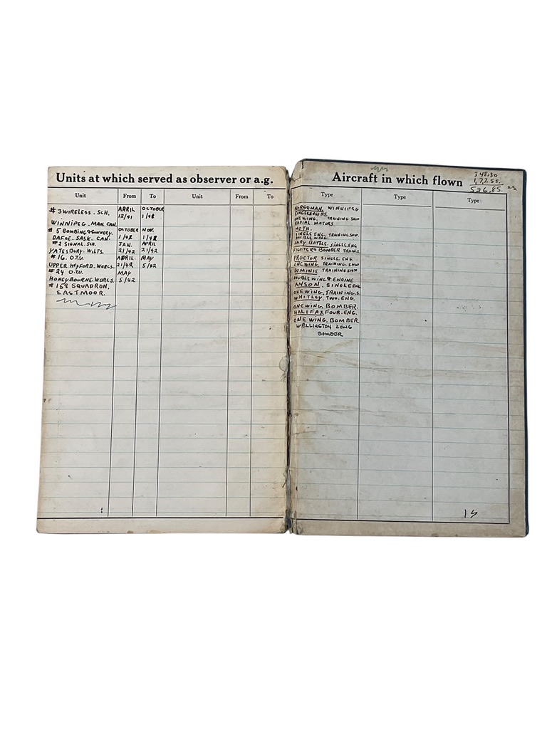 WW2 Canadian RCAF DFC Log Book Medal Group WW2 Canadian RCAF DFC Log Book Medal Group