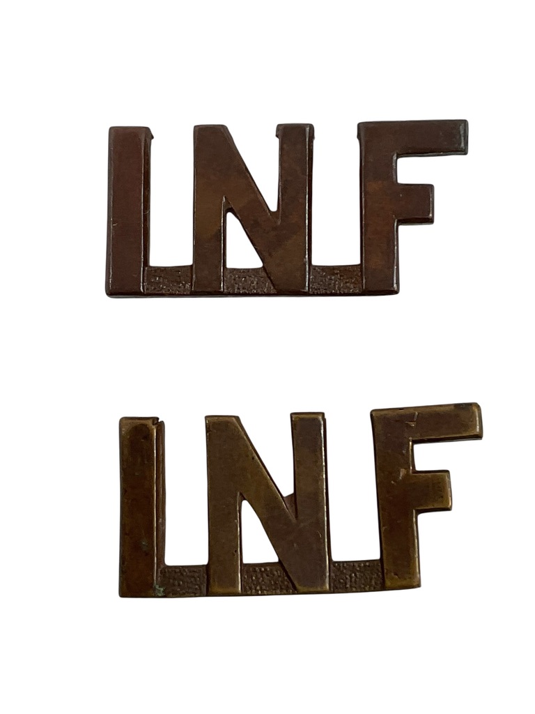 WW1 Canadian CEF Infantry INF Shoulder Titles Insignia Pair WW1 Canadian CEF Infantry INF Shoulder Titles Insignia Pair